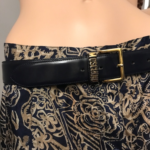MOSCHINO Auth Signature Logo Letters Belt Leather - Picture 3 of 6